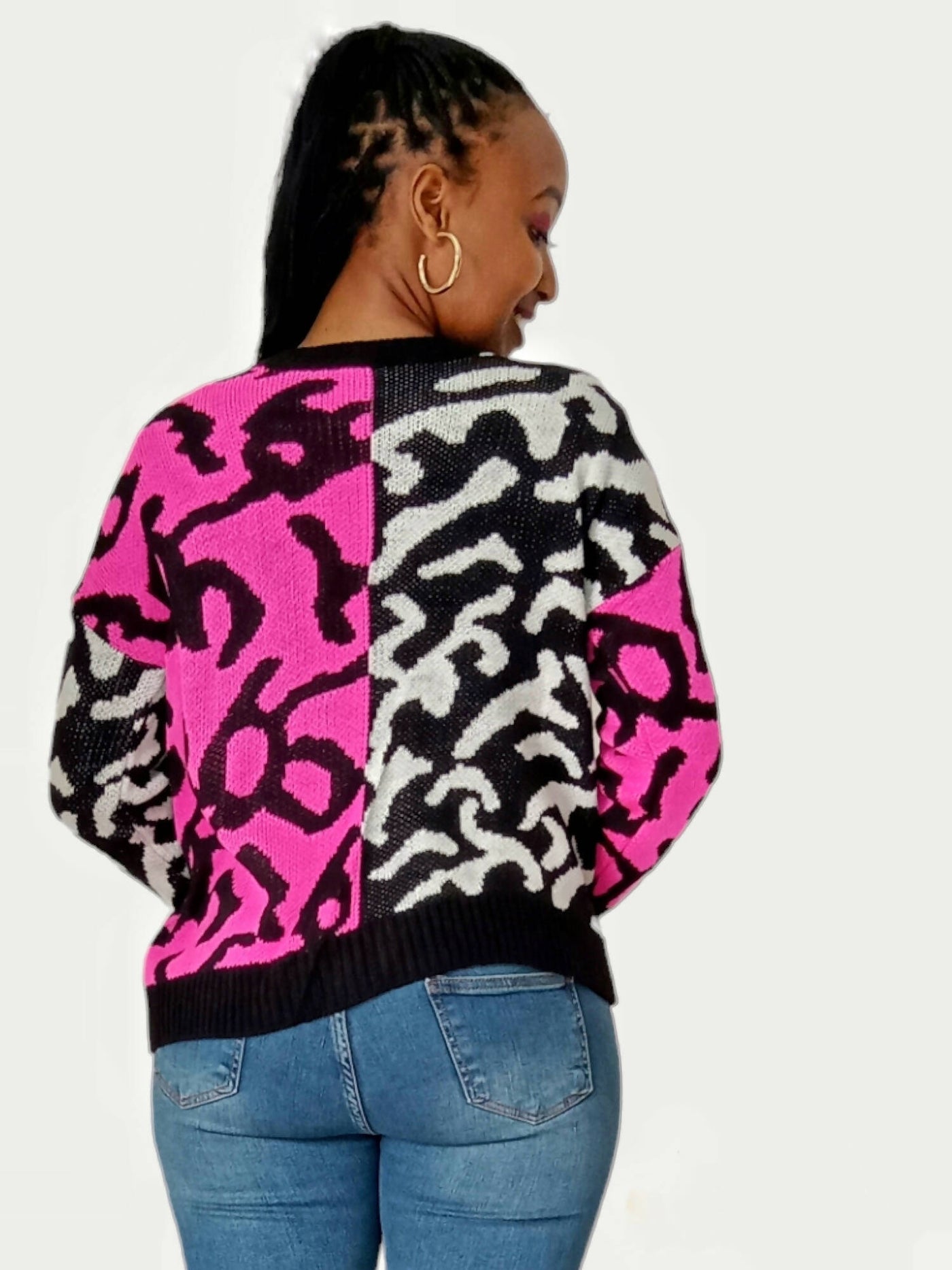 The Fashion Frenzy Colour Block Pullover- Pink - Shopzetu