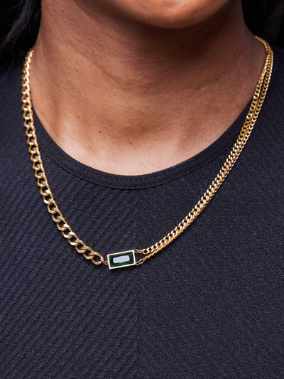 Afrodame Emerald Necklace - Gold / Green - Shopzetu