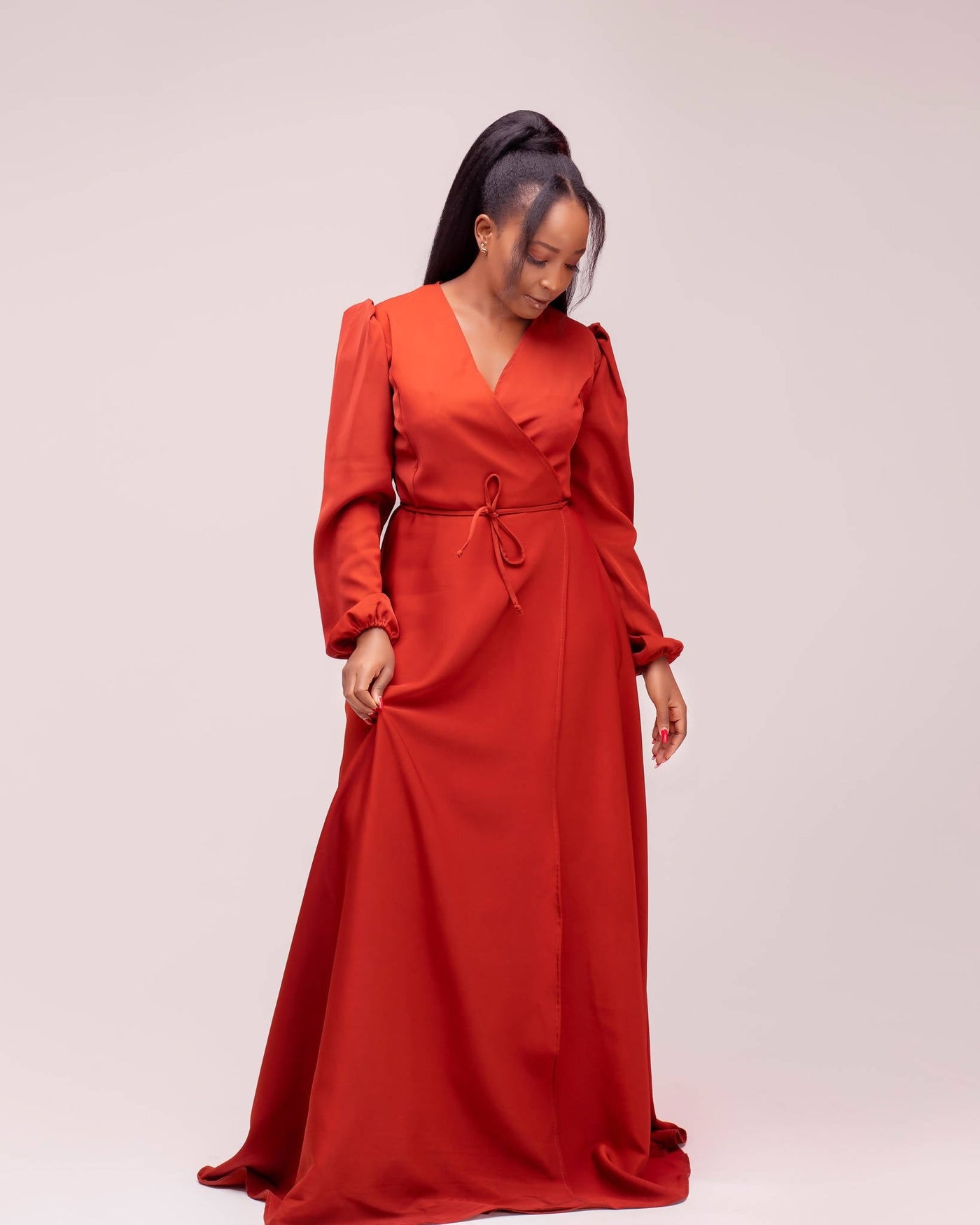 Zia Africa "Santana" Maxi Dress - Burnt Orange - Shop Zetu Kenya