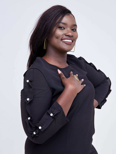 Zola Black Pearl High-low Shirt Dress - Black - Shop Zetu Kenya