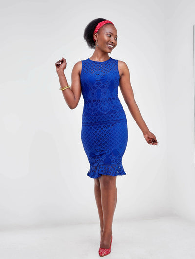 Zola Blue Cantrel Dress - Blue - Shop Zetu Kenya