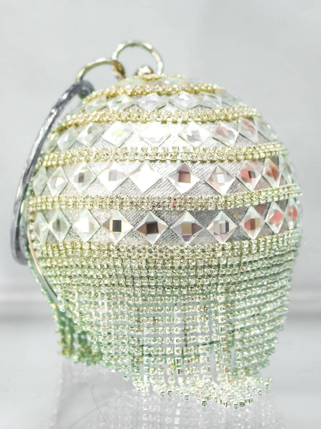 Crystal Ball Clutch Silver Shopzetu