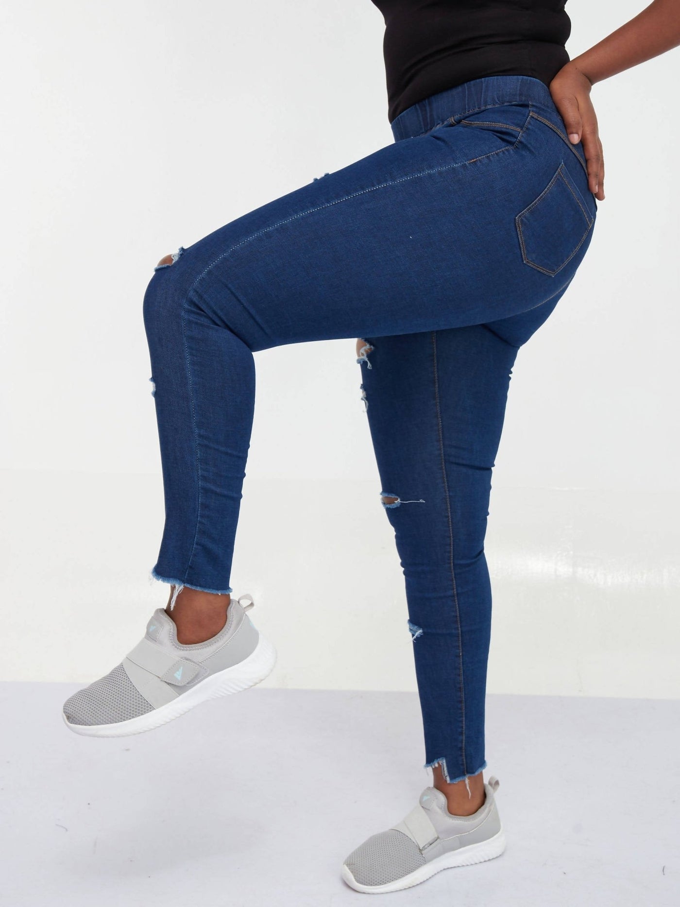 Zola Dark Blue Rugged Jeans (No String) - Blue - Shop Zetu Kenya
