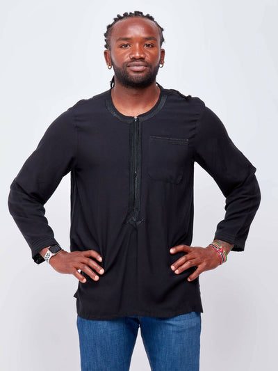 Zola Egyptian cotton Shirt - Black - Shop Zetu Kenya