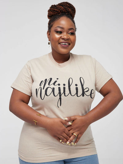 Zola Minajilike T-shirt - Beige - Shop Zetu Kenya
