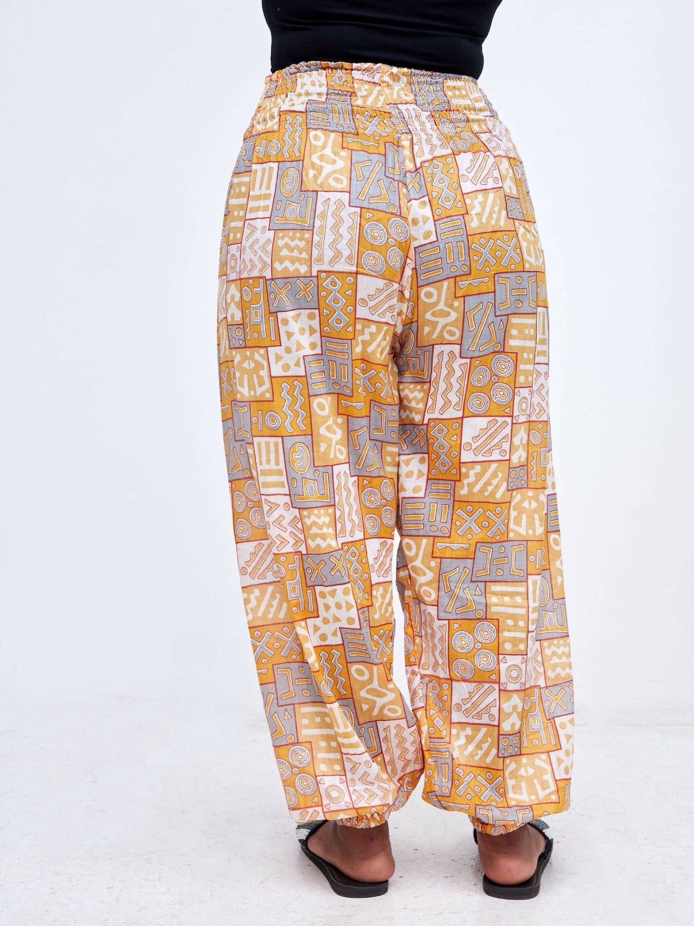 Zola Orange Tribal Print Pants - Orange / Grey - Shop Zetu Kenya
