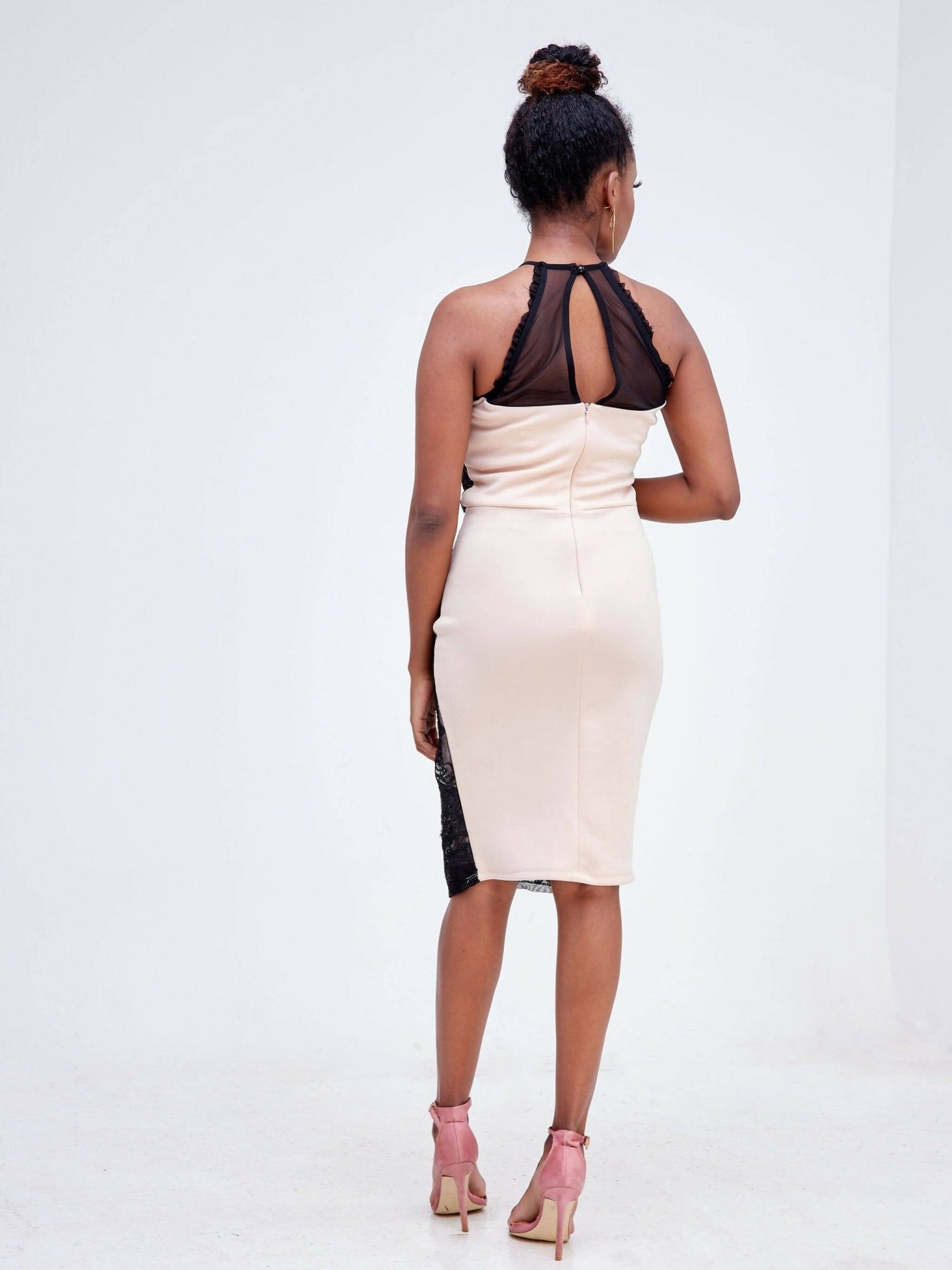 Zola Peach Lace Dress - Black - Shop Zetu Kenya