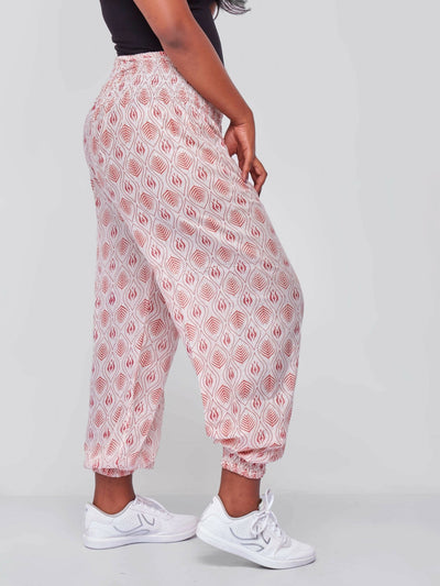 Zola Pink Leaf Pants - Pink - Shop Zetu Kenya