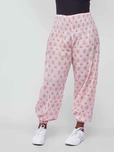 Zola Pink Leaf Pants - Pink - Shop Zetu Kenya