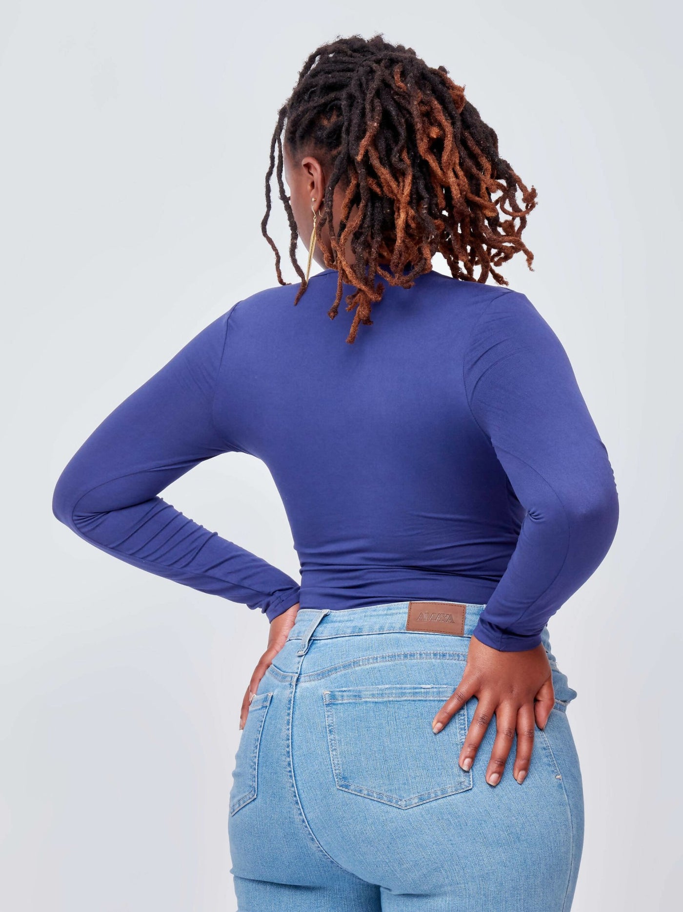 Zola Stringed Bodysuit Top - Blue - Shop Zetu Kenya