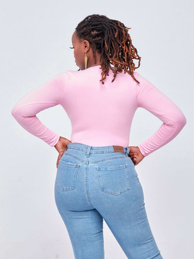 Zola Stringed Bodysuit Top - Pink - Shop Zetu Kenya