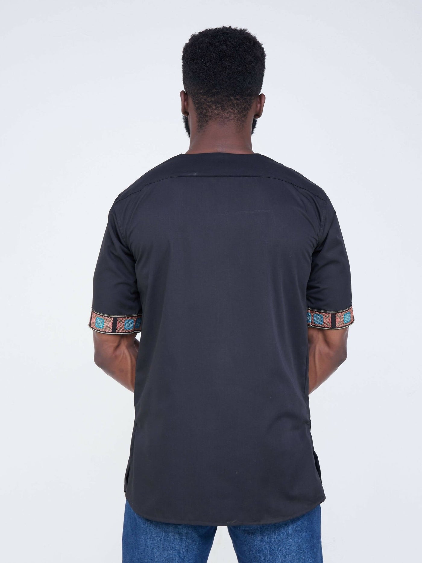 Zola Tribal Line Shirt - Black - Shop Zetu Kenya