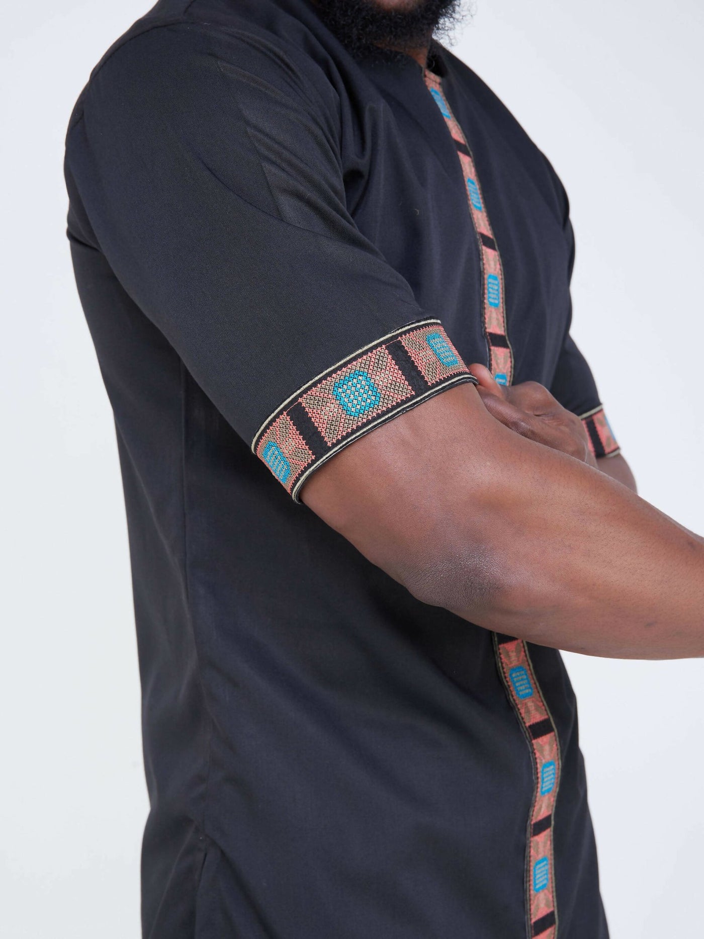 Zola Tribal Line Shirt - Black - Shop Zetu Kenya