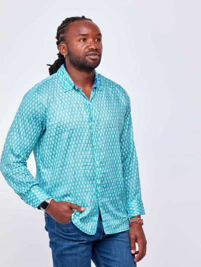 Zola Turquoise Men's Shirt - Blue - Shop Zetu Kenya