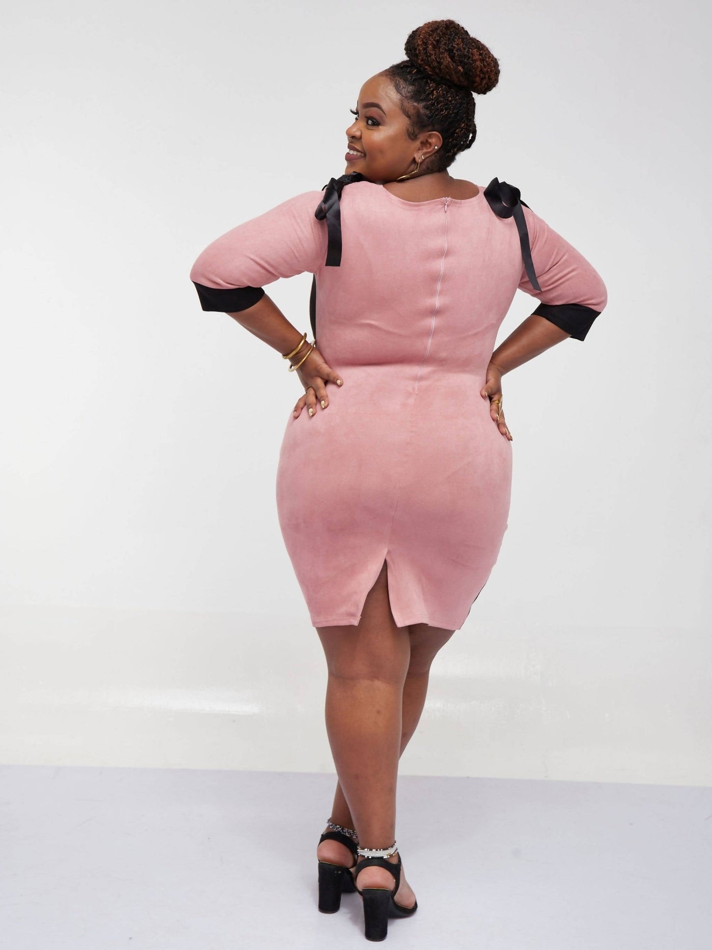 Zola Velvet Pink Bodycon Office Dress - Pink - Shop Zetu Kenya