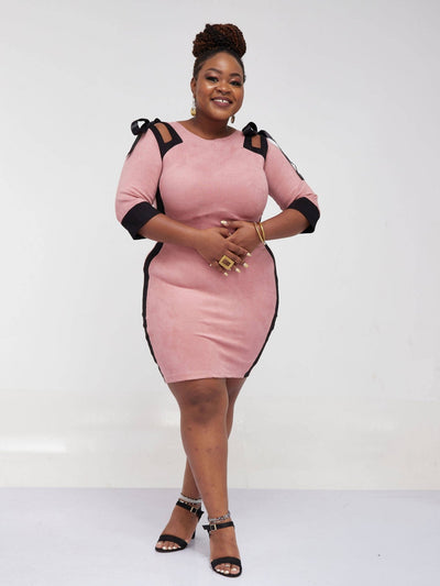 Zola Velvet Pink Bodycon Office Dress - Pink - Shop Zetu Kenya