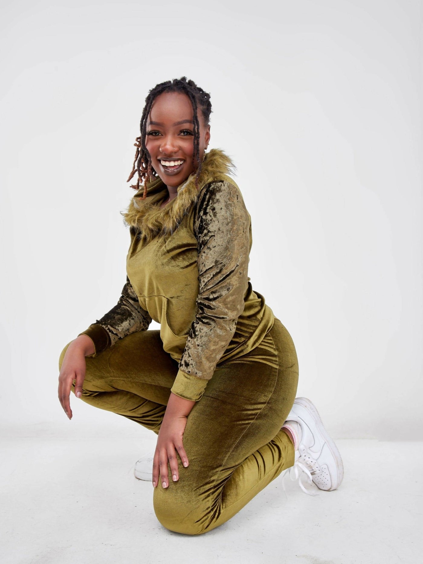 Zola Velvet Two Piece - Green - Shop Zetu Kenya