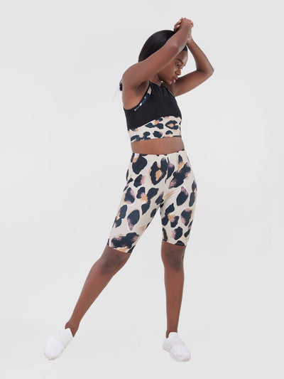 Zoya Athleisure Biker Shorts - Animal Print - Shop Zetu Kenya
