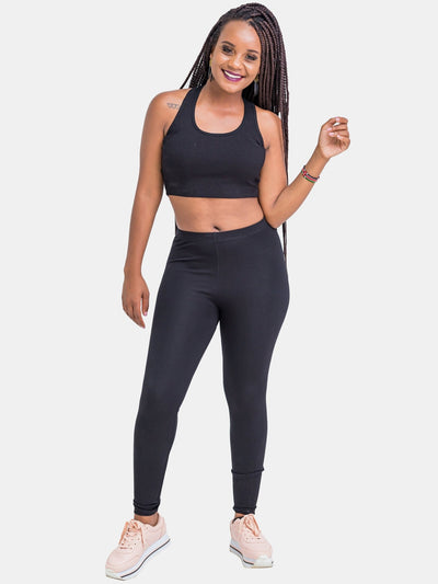 Zoya Basic Full Length Leggings - Black - Shop Zetu Kenya