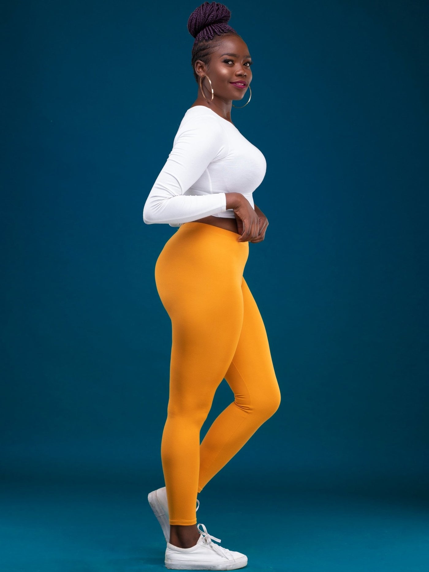Zoya Basic Full Length Leggings - Mustard - Shop Zetu Kenya