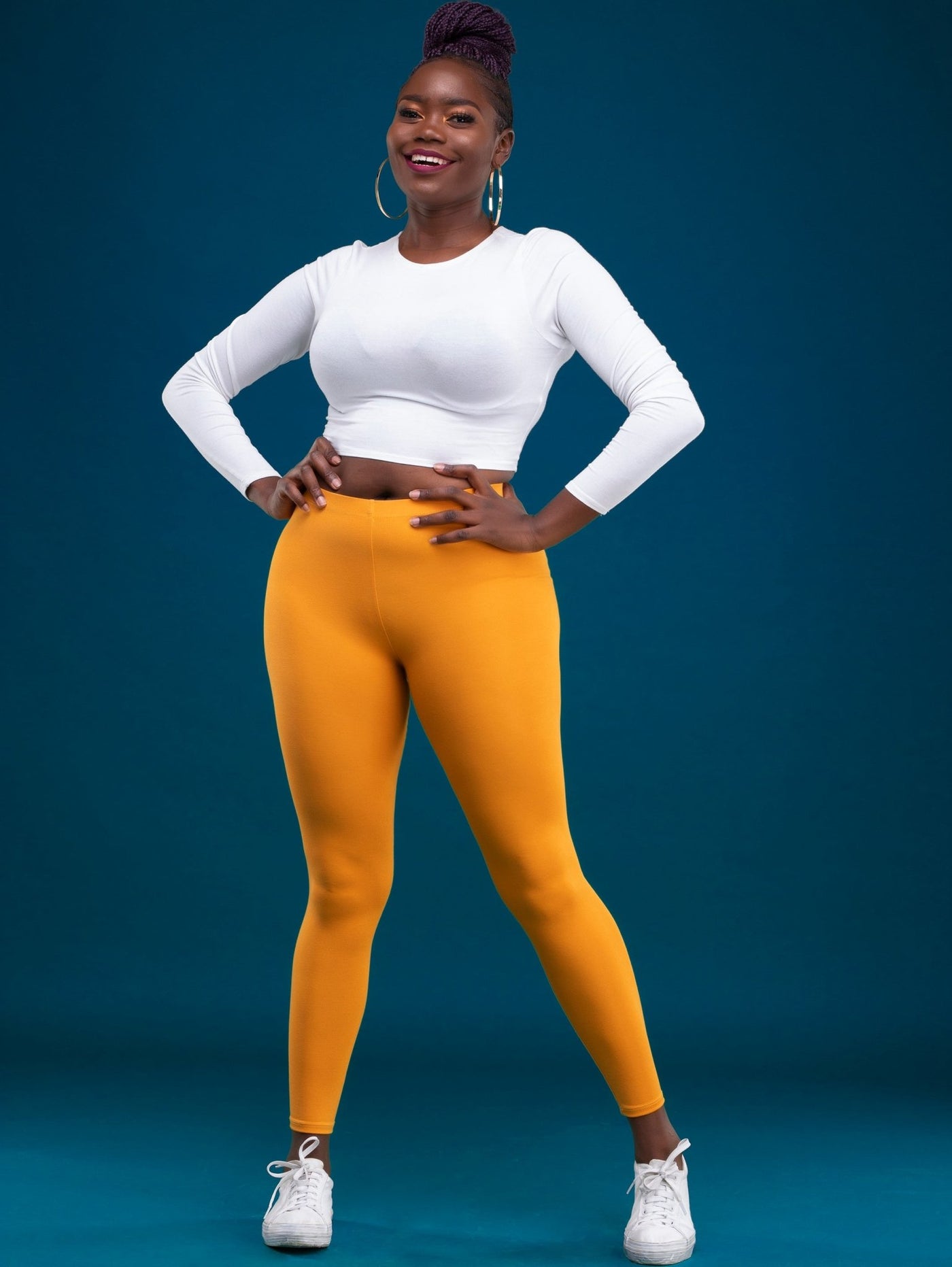 Zoya Basic Full Length Leggings - Mustard - Shop Zetu Kenya