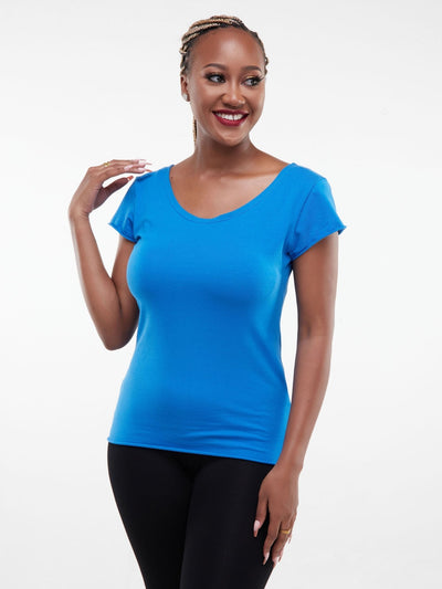 Zoya Chill Cap Sleeve T-shirt - Blue - Shop Zetu Kenya
