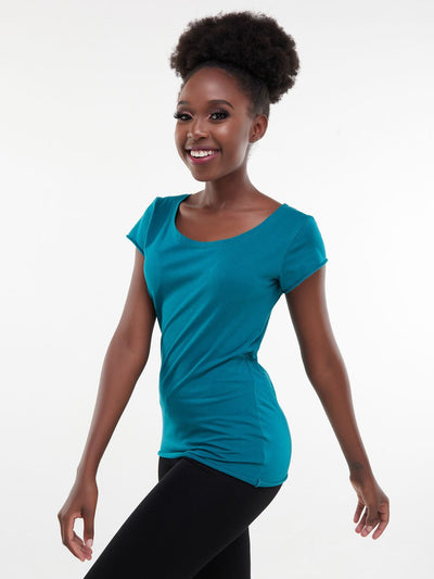 Zoya Chill Cap Sleeve T-shirt - Teal - Shop Zetu Kenya