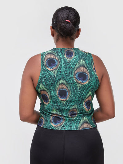 Zoya Fitness Loose Vest - Peacock Print - Shop Zetu Kenya