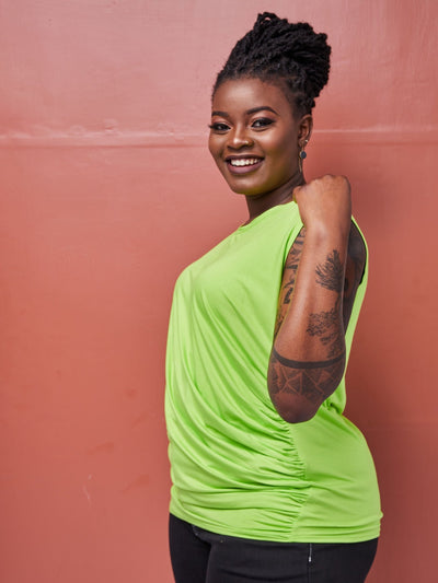 Zoya X Bold Drape T-Shirt - Lime Green - Shop Zetu Kenya