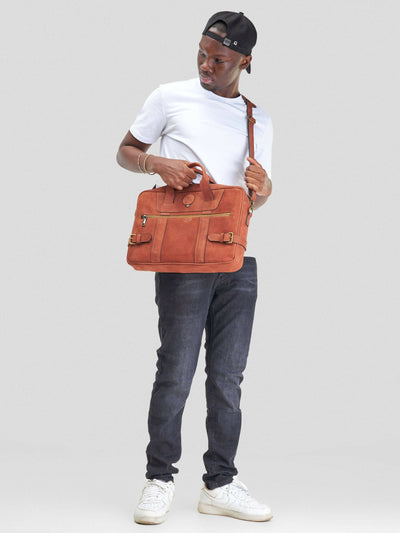 Mubi Leather Mali WorkBag - Tan - Shopzetu