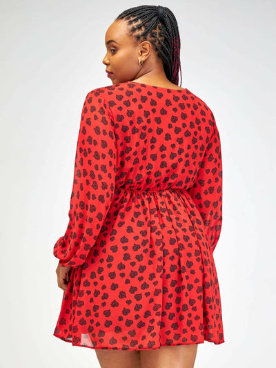 Salok Havilah Chloe Skater Dress - Red Print - Shopzetu